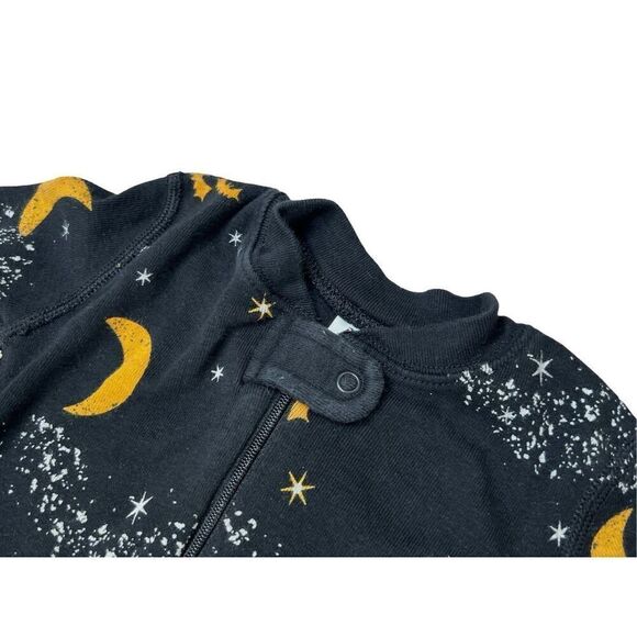 Hanna Andersson Organic Cotton Black Halloween Bats Moon Stars Sleeper 3T - Picture 2 of 9